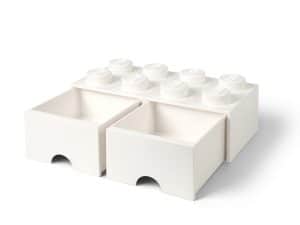brique blanche de rangement lego 5006209 a tiroir 8 tenons