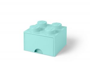 brique bleu clair aqua de rangement lego 5005714 a tiroir et a 4 tenons