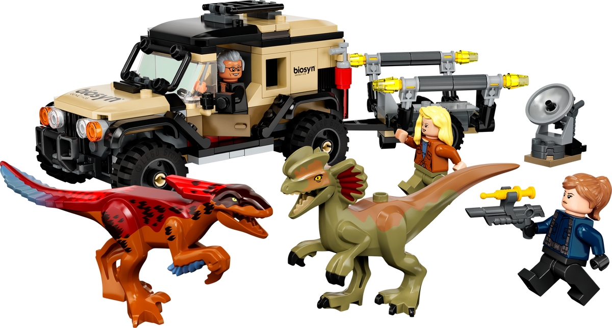 lego 76951 le transport du pyroraptor et du dilophosaurus