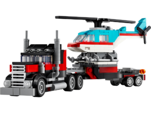 flatbed truck with helicopter 31146